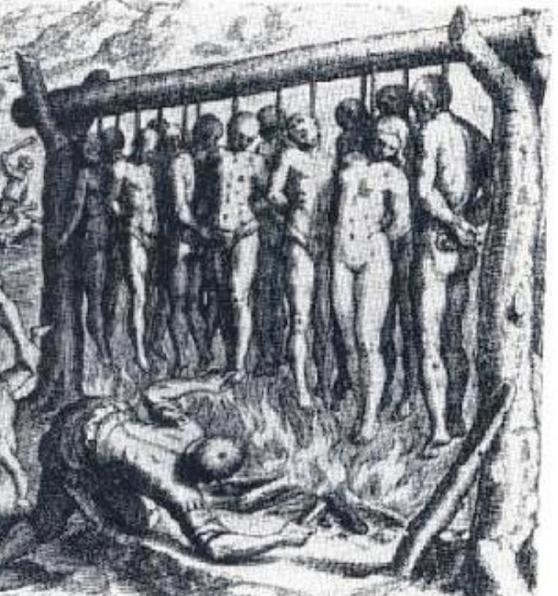 Mass hanging of natives by Spanish conquerors in pre-colonial times